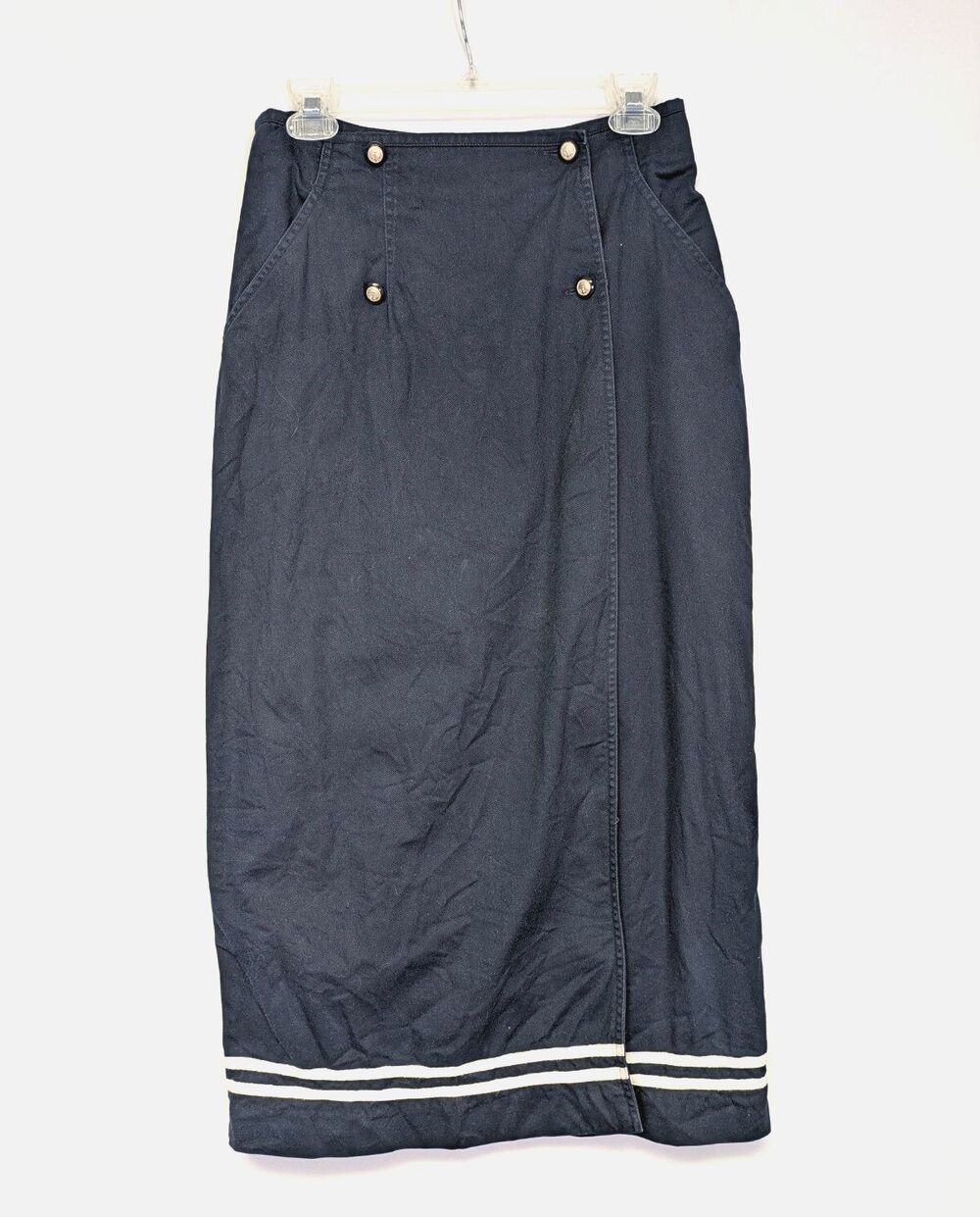 Vintage Nipon Studio Nautical Style Long Wrap Skirt Womens Size 8 Blue - Picture 1 of 8